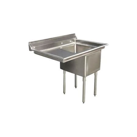 Aero Aero Manufacturing Company 3F1-2424-18L One Bowl Deluxe SS NSF Sink with 18W Left Drainboard 3F1-2424-18L
